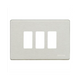 Placca Alluminio 3 Posti Scatola Rettangolare Serie Bticino Magic 503/3/X