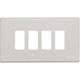 Placca Alluminio 4 Posti Scatola Rettangolare Serie Bticino Magic 504/4/X