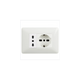 Kit Base Punto Presa Bivalente Presa Schuko Bticino Matix Bianco Pezzi 4