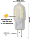 Lampadina LED Spillo G4 2Watt Resa 18Watt Risparmio Energetico 2700K Pezzi 3