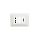 Kit Base Punto Presa USB Tipo A Presa Bivalente Bticino Matix Bianco Pezzi 5