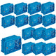 Scatola Incasso Portafrutti 15 Pezzi 3 Posti Incasso Compatibile Magic Blu