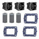 LivingLight 3 Supporto LN4703 3 Copriforo 3 Prese Unel Shuko Antracite L4140/16