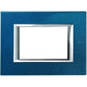 Placca Rettangolare 3 Moduli Blu Meissen Bticino In Metallo